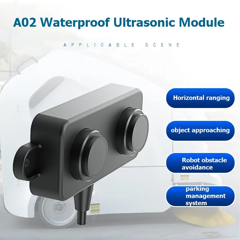 A02 Ultrasonic Sensing Sensor 450cm RS485 I2C PWM UART Waterproof Ranging Module Robot AGV Small Ultrasonic Sensor