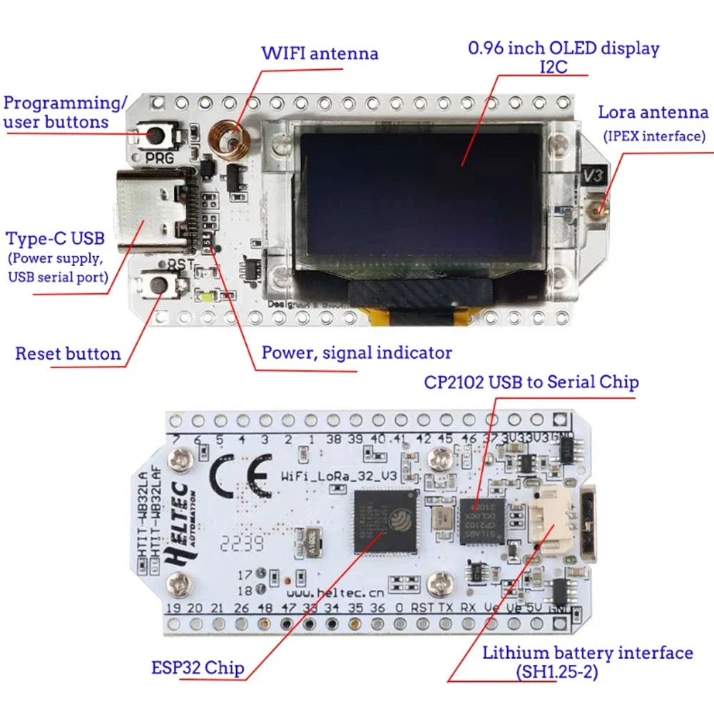 ESP32 LoRa V3 Kit Development Board 868MHz 915MHz SX1262 with 0.96 Inch OLED Display For Arduino IOT Meshtastic Devices