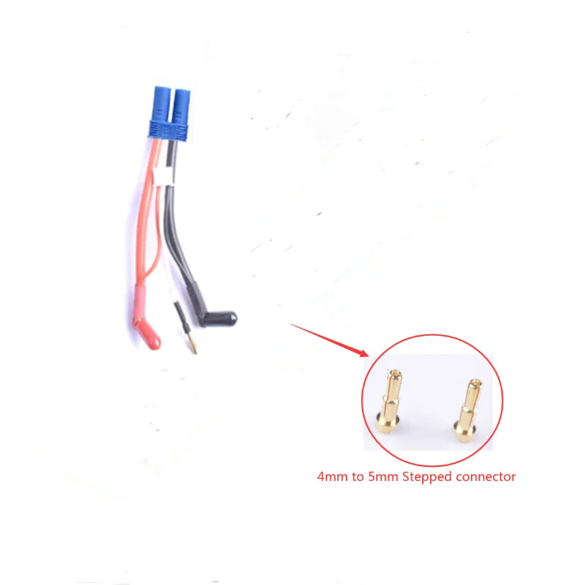 Hardcase Lipo Harness 2S JST XH Balance XT60 Tamiya Deans EC3 EC5HXT TrX Plug to 90 Degree 4.0/5.0mm Bullet Connector with Cover