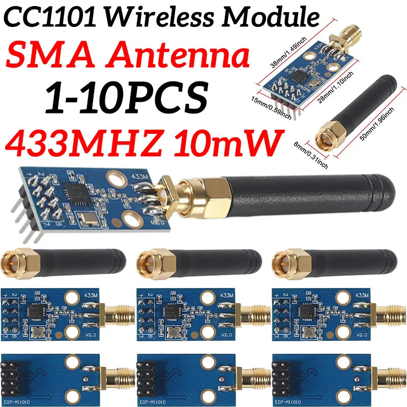 XZG CC1101 Wireless Module With SMA Antenna Wireless Transceiver Module For Arduino 433MHZ 1-10PCS