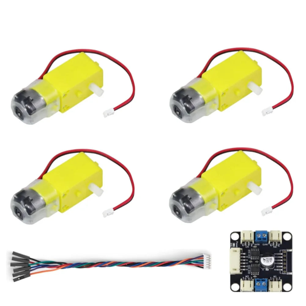 4 TT Motor and Driver Kit 4 DC Motor Compact Replacement for L298N DIY Robot Car Starter Kit for Arduino/ESP32/Raspberry Pi