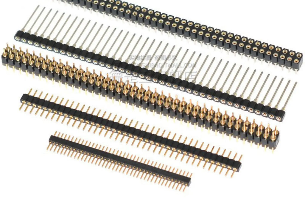 1Pcs 1.27mm/2.0/2.54mm 1/2x40P Round Hole Round Needle Female Header Pin Row Connector Single Double Row Gold Plated Tin Plated