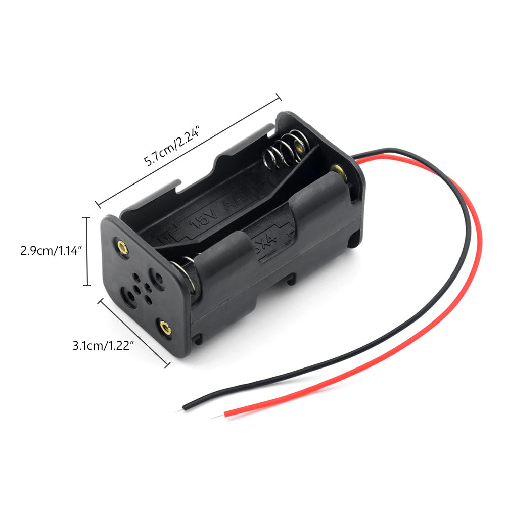 1X 2X 3X 4X AA Power Battery Storage Case Holder Socket DIY UM3 1.5V Dual AA LR6 Container Wt Lead Cables Switch Cover Optional
