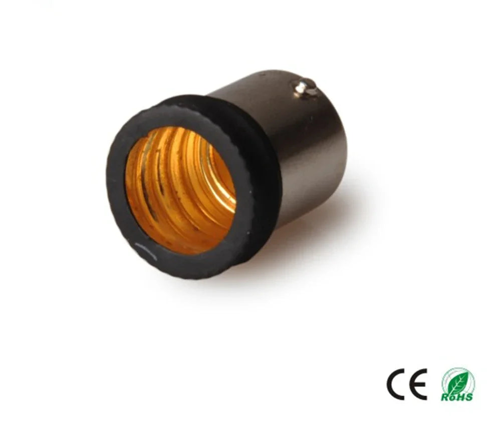 2pcs BA15S To E14 EU Mini LED Chandelier Light Socket Adapter Converter, Allow Install E14 Candelabra In BA15S Lamp Holder