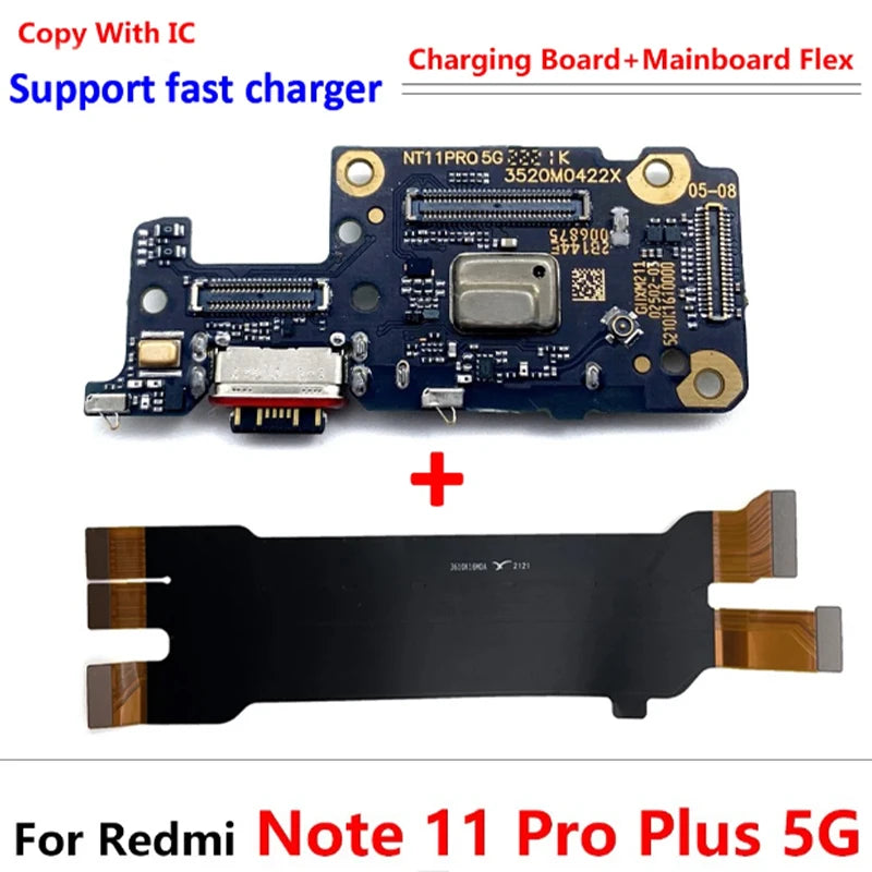 NEW USB Charging Port Dock Board Connector Main FPC Motherboard Flex Cable For Xiaomi Redmi Note 9 10 7 Pro 10S 11 4G 5G 8 fast
