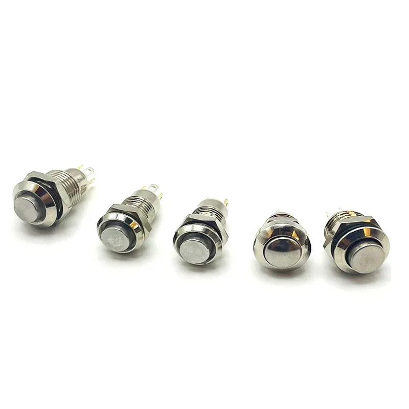 12/16/19/22mm Waterproof Metal Button High Flat head Switch LED Light Momentary Latching 12V 24V 220V Various Colors To Choose