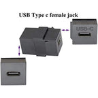 USB C Keystone Jack Inserts Adapter USB 3.1 Type-C Female to Female Insert Socket Coupler Connector for Wall Plate Outlet Panel