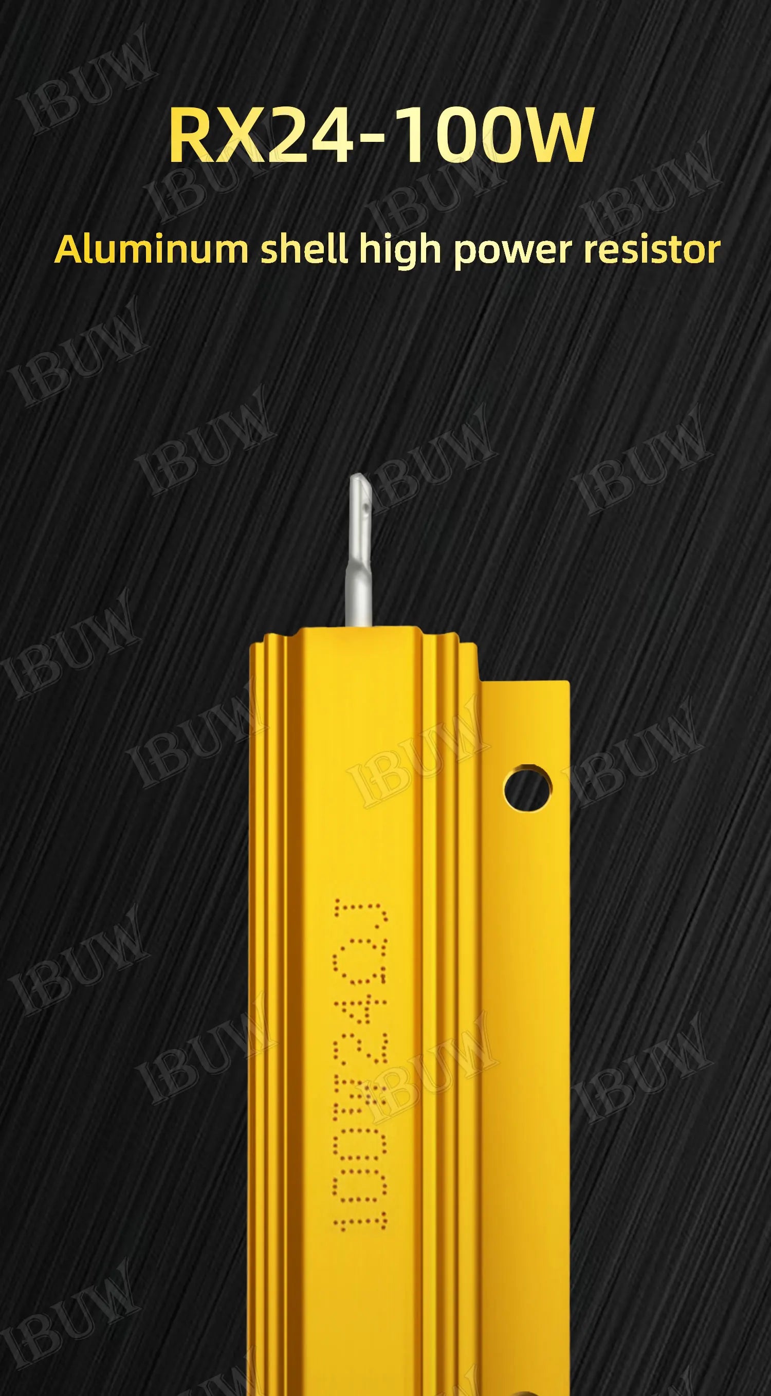 100W 0.01 ~ 100K Aluminum Power Metal Shell Case Wirewound Resistor 0.1 0.5 1 1.5 2 6 8 10 20 100 150 200 300 1K 10K ohm RX24