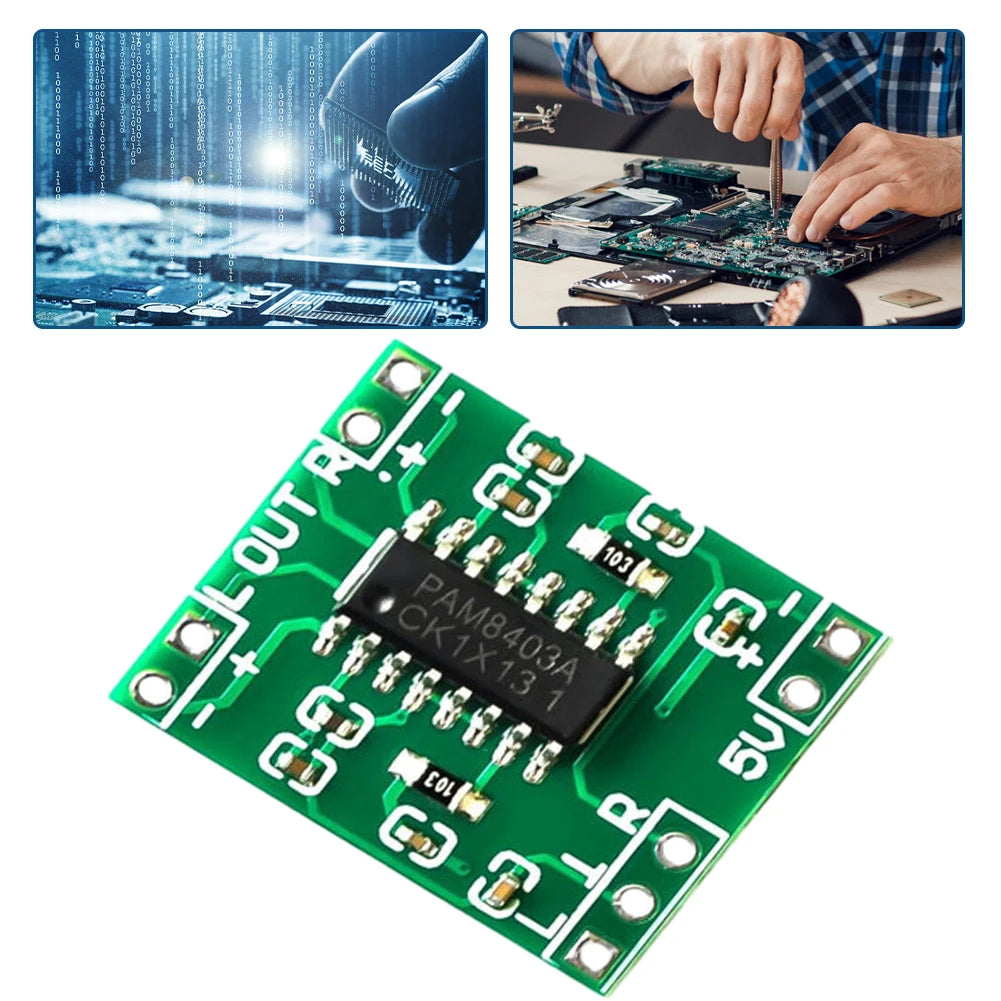 10-1pcs 2.5V-5.5V Mini PAM8403 Power Amplifier Board 2 Channels 3W Class D USB Audio Speaker Sound Amplifier Board For Arduino