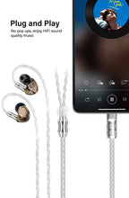 16 Core Silver Plated For iPhone USB C 3.5mm to MMCX IE80 Balanced Cable Connector For Sennheiser Earphone Balance Upgrade Cable