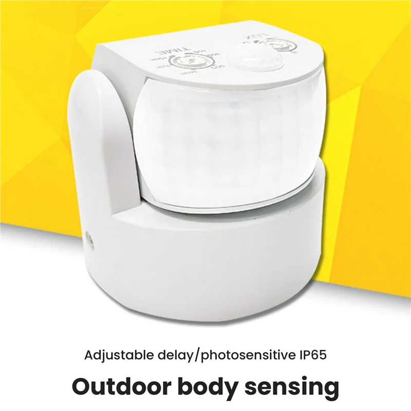 FEDI-2X Waterproof Double Infrared Probe Motion Sensor IP65 AC 220V-240V PIR Motion Detector Automatic 120 °White