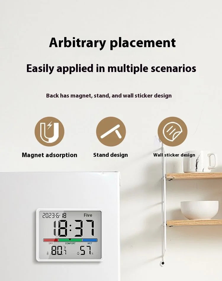 Youpin Electronic Thermometer Hygrometer Weather Station High Precision with Table Clock Function Mini Thermometer Sensor Gauge