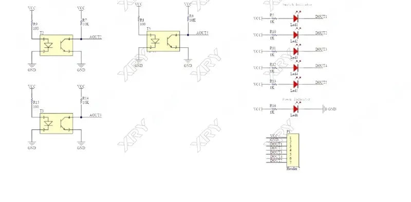 XRY 5-Way Black and White Line Identification Sensor Module Tracking Intelligent Car Infrared Sensor TCRT5000