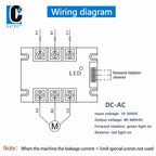 LCTC Three Phase Solid State Relay Forward and Reverse Control Relay DC Motor Stater 10A 25A 40A 60A 80A 10-30VDC 40-480VAC DA