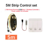 DC24V WS2811 COB LED Light Strip Kit 5M 10M 360LEDs/m Addressable Running Water Flowing Lamp With Wireless Controller Power Kit