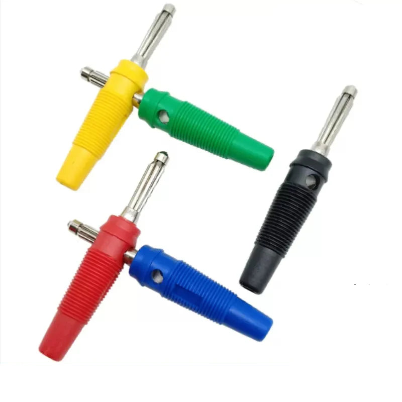 10PCS 4mm 32A Solderless Side Stackable Banana Plug High Current Insulated Shrouded Connector