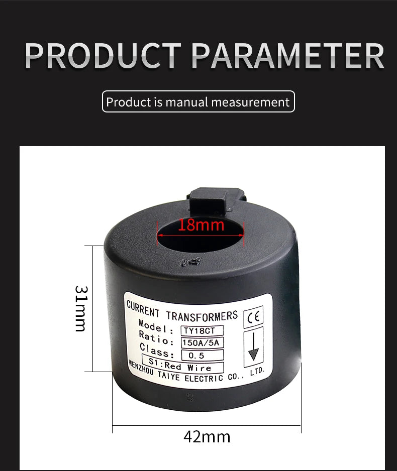 3PCS Miniature Precision Current Transformer Mini Rail Type Electric Meter Three-Phase Waterproof 0.5 Class