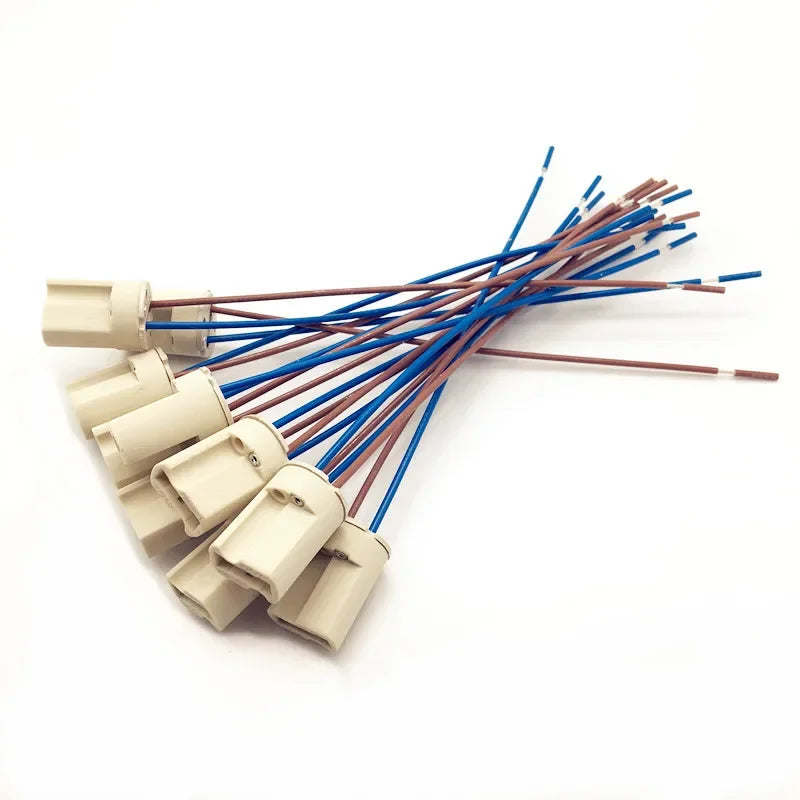 10Pcs G9 Lamp Holder Base Including Cable For Halogen Lamp And LED 250V 2A 500W G9 Ceramic Lamp Holder Lighting Accessories