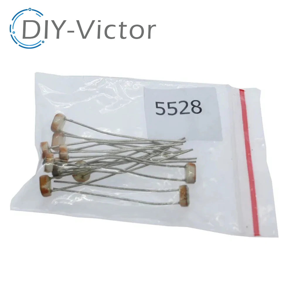 50pcs (5 Values * 10pcs) LDR Photo Light Sensitive Resistor Photoelectric Photoresistor Kit for Arduino 5506 5516 5528 5537 5539