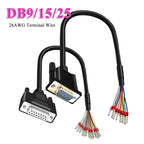 Industrial Grade DB9 DB15 DB25 Serial Connector Cable with Terminal Male Female Plug Wire 26AWG 9pin Parallel Port Cable 1-20M