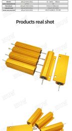100W 0.01 ~ 100K Aluminum Power Metal Shell Case Wirewound Resistor 0.1 0.5 1 1.5 2 6 8 10 20 100 150 200 300 1K 10K ohm RX24