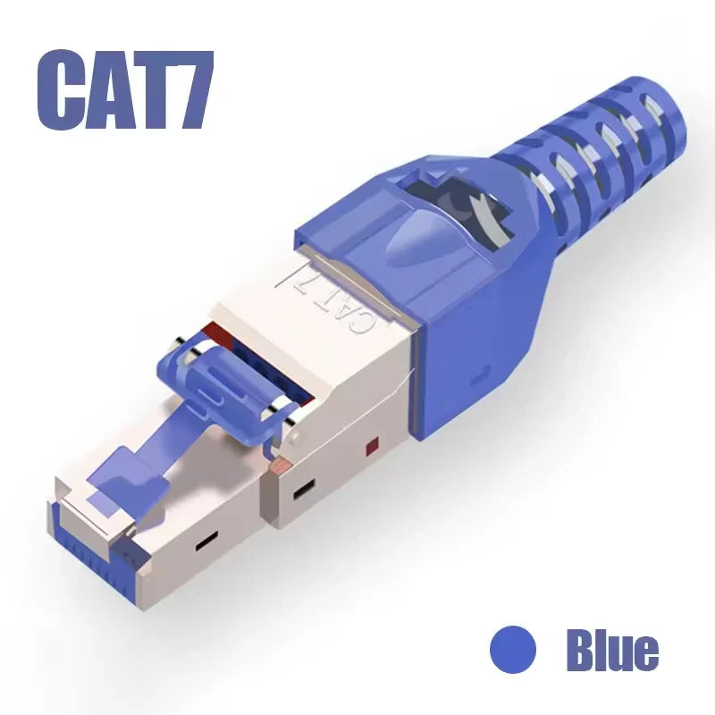 1-10PCS RJ45 CAT8 Cat7 CAT6A Connector Tool-Free Toolless RJ45 Termination Plug Reusable Shielded for Ethernet Cables 10Gbps POE