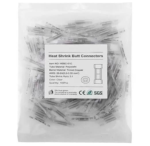 20/50/100/200PCS AWG 24-10 0.3-6.0mm2 Waterproof Insulated Automobile Wire Cable Crimp Terminals Heat ShrinkButt Wire Connectors