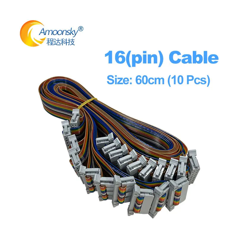LED Display 16P 16 Pin Flat Cable 20cm 40cm 60cm 80cm 100cm Pure Copper Flat Ribbon Data LED Module Receiver Cable Signal Cable