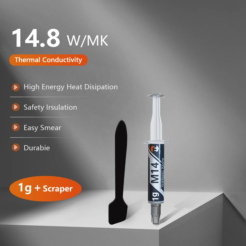 MJ-TECH Thermal Paste 12.4W 14.8W Performance Thermal Conductive Grease For CPU Cooler/Ventilador/GPU/PS5/Laptop/Game PC