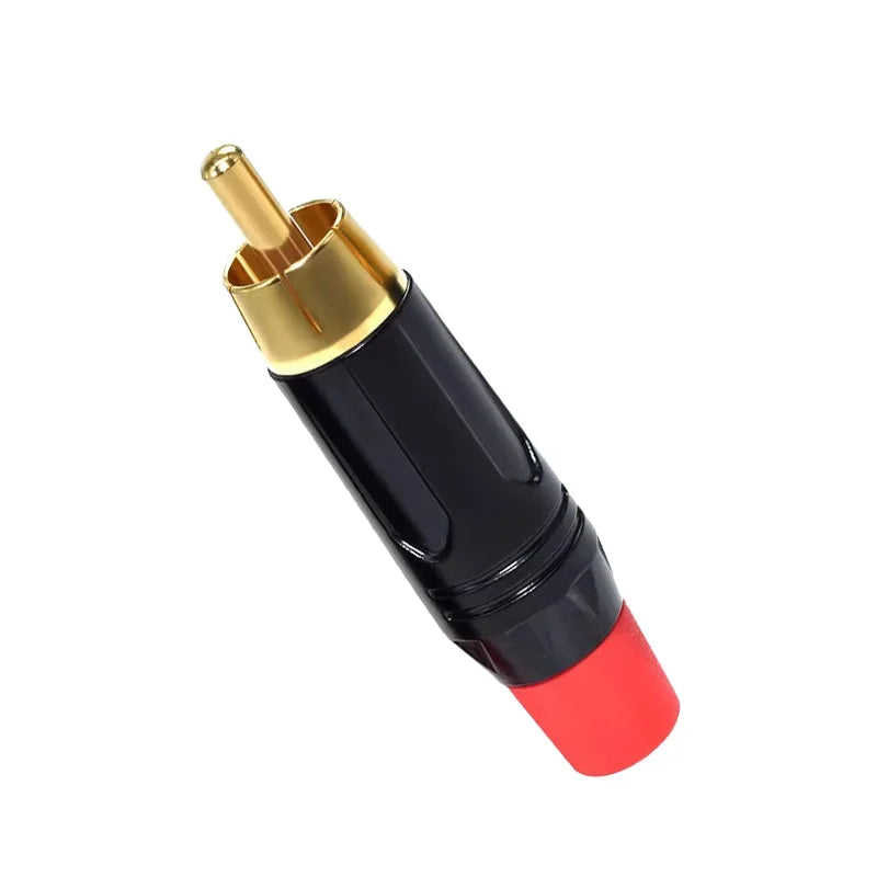 2/4/8/16PCS RCA Audio and Video Plug Connector RCA Male Lotus Jack Black Plating Electrophoresis with Gold Plated Head