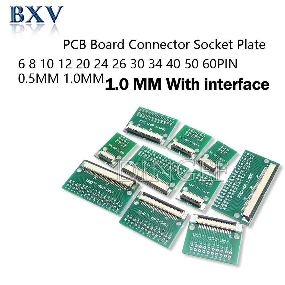 0.5mm 1.0mm pitch Connector SMT Adapter to 2.54mm hole FPC FFC Cable Welded board With Pin / Empty Board 6P 8P 10P 12P 20P 24P