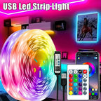 1-30M USB LED Strip Lights App Control Color Changing 5050 RGB Led Light TV Backlight Luces Led Flexible Lamp Tape for Room Deco