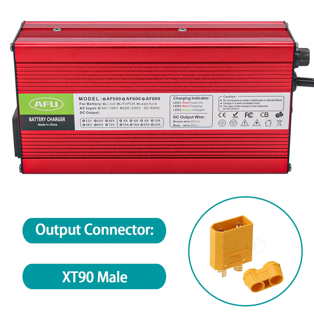 AFU 84V 5A Lithium Battery Charger For 72V 74V 20S Li-Ion Lipo Battery Pack Smart Charger