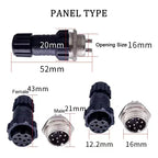 5/20Sets Aviation Connector GX16 M16 QL16, Waterproof Male/Female Plug & Socket with 2/3/4/5/6/7/8/9/10 Pins for Sensor Joint