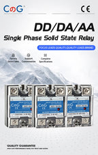 CG 1PCS Single-phase Solid State Relay Input 3-32VDC Output 24-480VAC DC to AC/DC to DC/AC to AC SSR 10/25/40A Module Relay