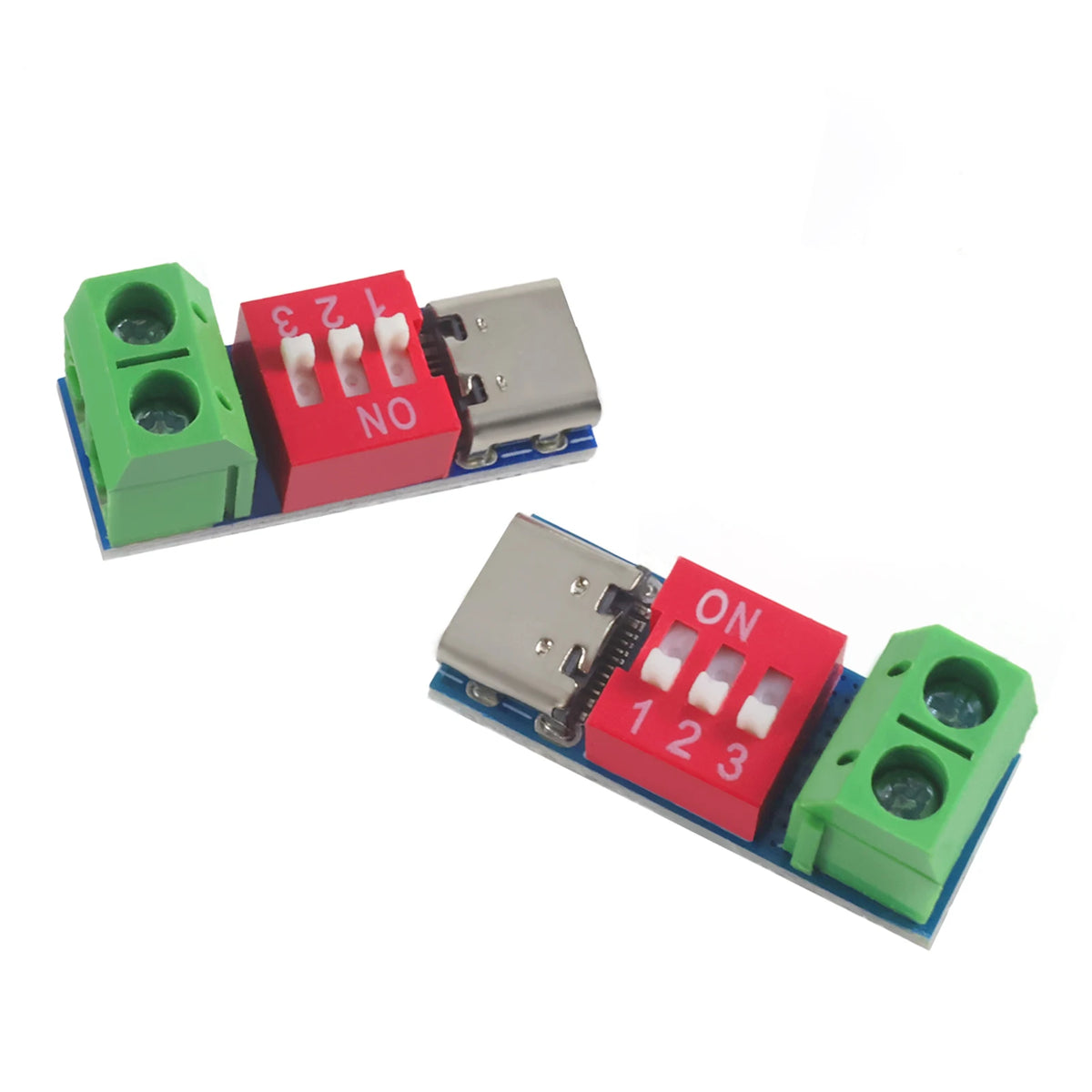 Type-C PD QC Trigger Module 5V 9V 12V 15V 20V DIP Switch Adjustable 100W Decoy with Screw Terminal for Power Bank Router DIY