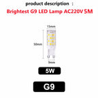 Brightest G9 LED Lamp AC220V 3W 5W 7W Ceramic SMD2835 LED Bulb Warm/Cool White Spotlight Replace Halogen Light Consignment