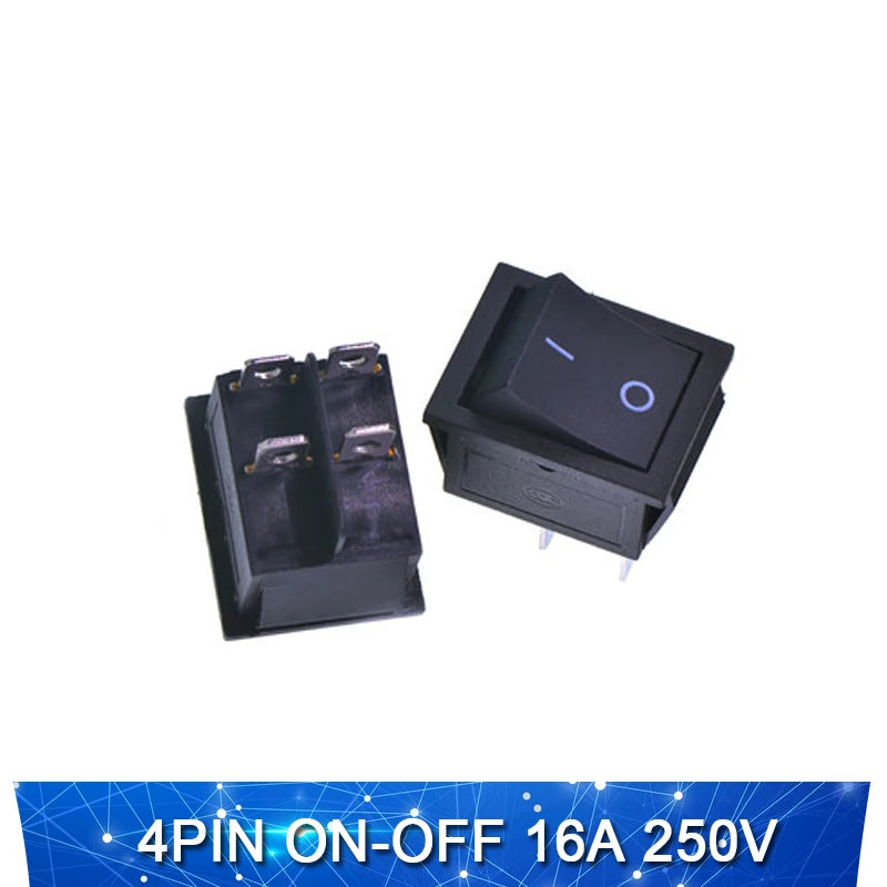 KCD4 Rocker switch ship type switch rocker power button 4/6PIN red light green light 31x25mm16A/30A 250v ON-OFF/ON-OFF-ON