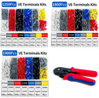 200-1900Pcs Electrical Tube Insulated Terminal VE Tubular Crimp Terminals Wire Cable Connector Ferrules Terminal Connectors