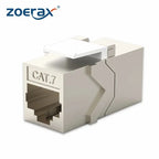 ZoeRax 1Pcs RJ45 Coupler Keystone Jack Cat7 Cat6a 10G Support, Female Keystone STP 10 Gbps for Wall Plate and Patch Panel