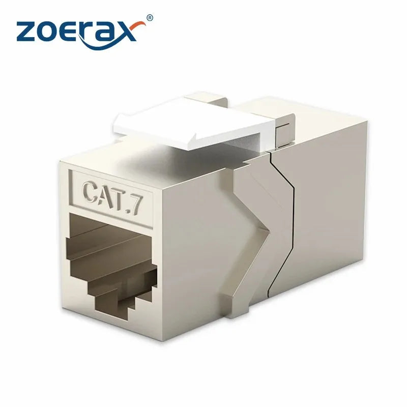 ZoeRax 1Pcs RJ45 Coupler Keystone Jack Cat7 Cat6a 10G Support, Female Keystone STP 10 Gbps for Wall Plate and Patch Panel