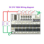 3S/4S/5S Li-ion BMS Protection Board - 100A, 3.7V/12V/16.8V/21V for Lmo Ternary Lithium/Li-polymer, Balance Charging