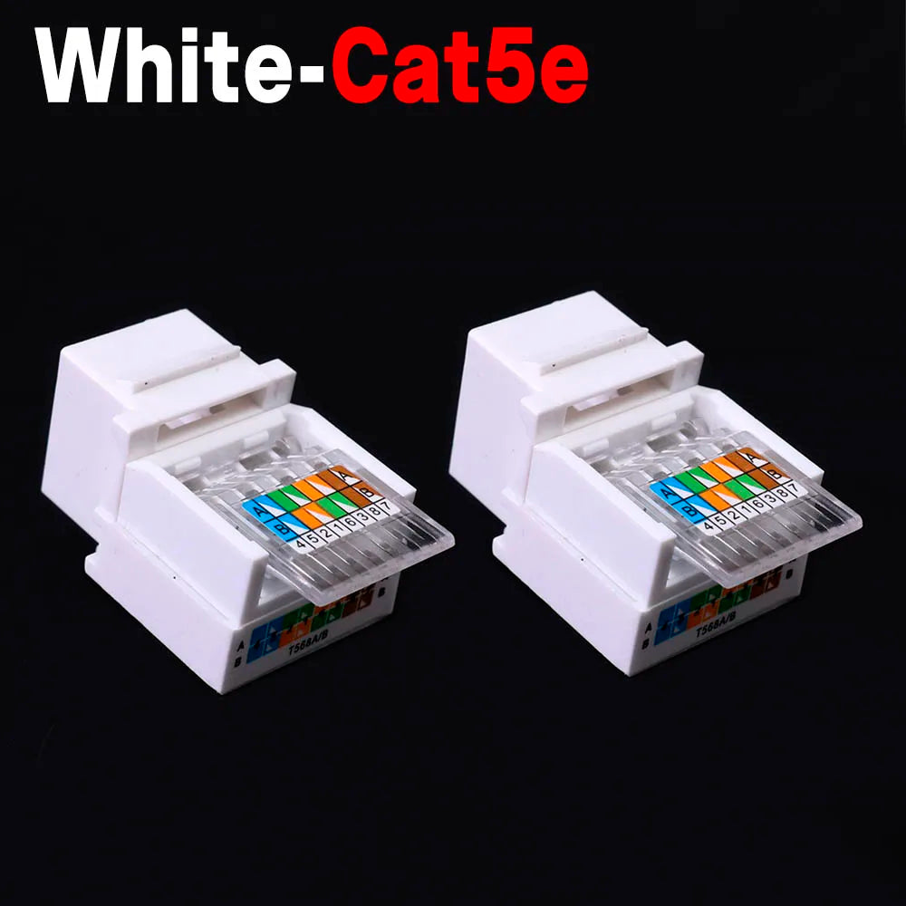 For RJ45 Module Coupler Ethernet Module Female Jack Wall Adapter RJ45 Cat6/Cat5e Ethernet Keystone Jack No Punch-Down Tool-Less