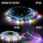 SK6812 WS2814 Led Strip 5050SMD 4 IN 1 60Leds/Pixels/M Individual Addressable Strip RGBW NW WW IP30/65/67 DC5V 12V 24V