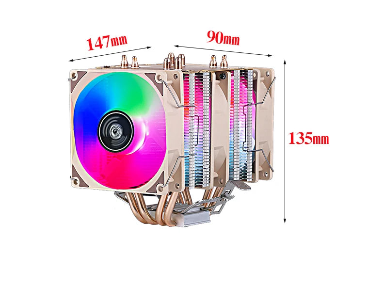 XUANFENG Air-cooled CPU Cooler 90mm Fan Twin Towers 4/6 Heat Pipe 4pin/PWM Compatible LGA2011 115x 1200 1700 X79 X99 AMD AM3 AM4