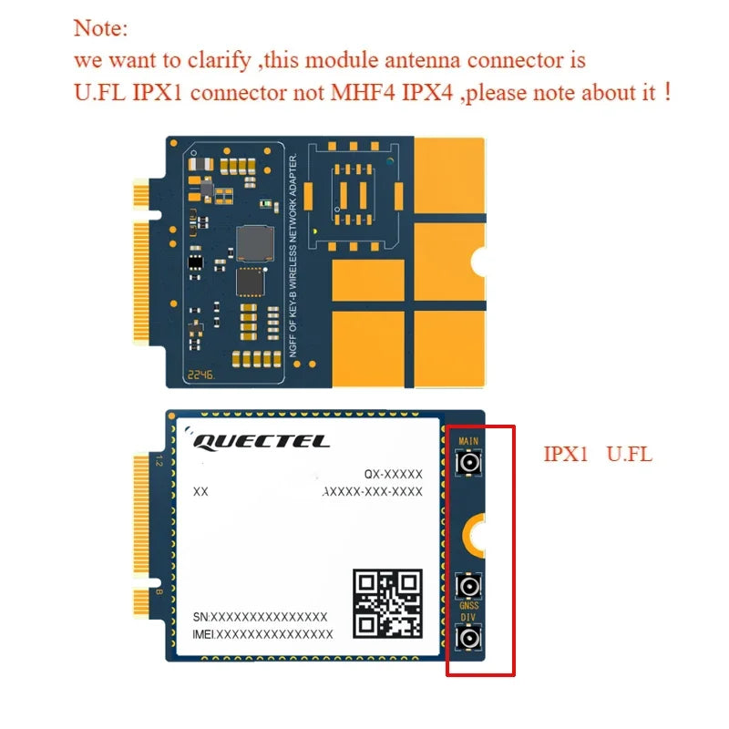 Quectel EC25 M.2 LTE Cat 4 Module with SIM Card Slot EC25-A EC25-E EC25-J EC25-AU EC25-AUX EC25-EUX EC25-AF AFX with Antenna