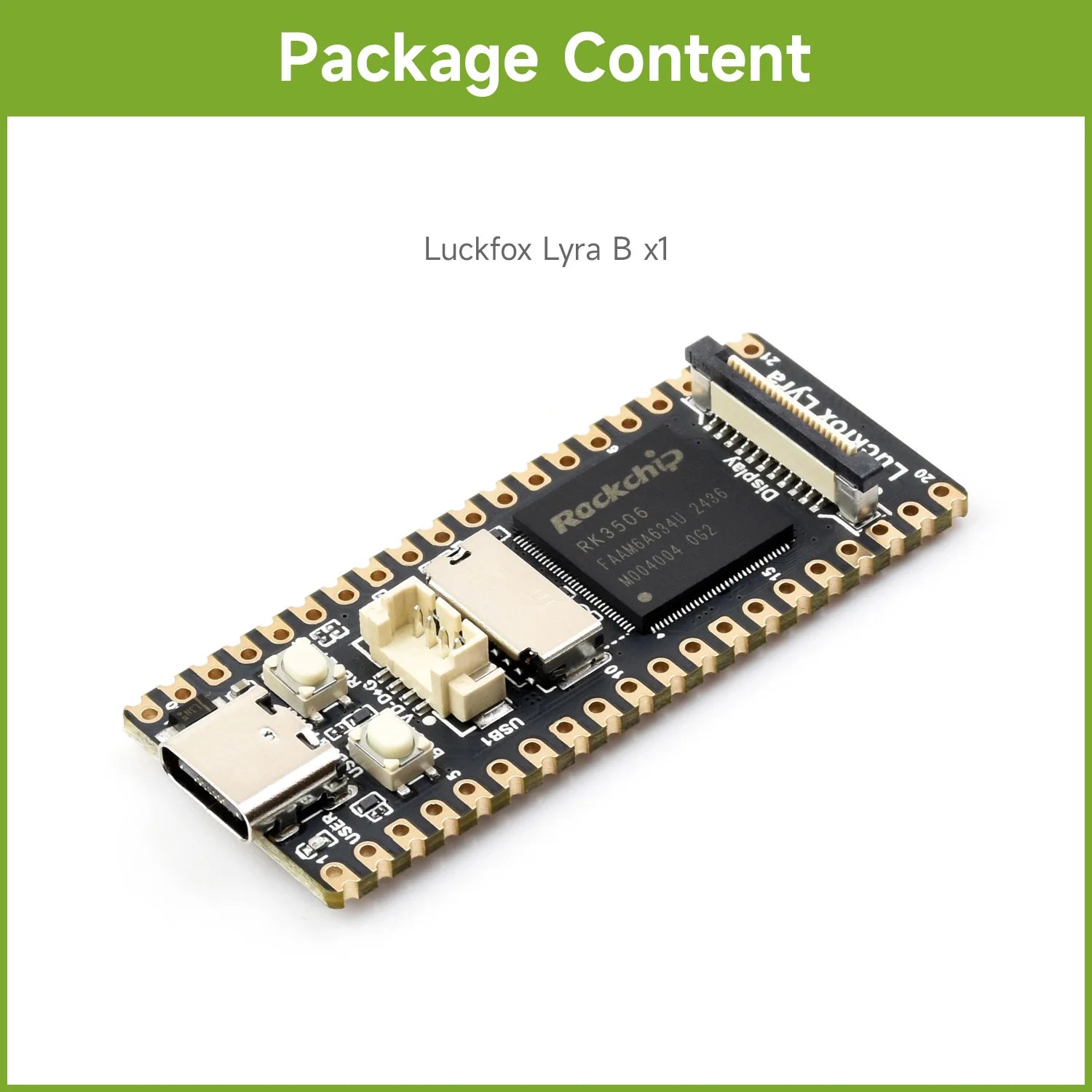 Luckfox Lyra RK3506G2 Linux Micro Development Board Integrates Tripe-core ARM Cortex-A7 and ARM Cortex-M0 Processors,128MB DDR3L