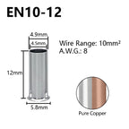 Pure Copper Non-Insulated Cord End Terminals Kit EN0508 EN1008 EN4009 Naked Wire Ferrules Crimp Terminals Wire Connector