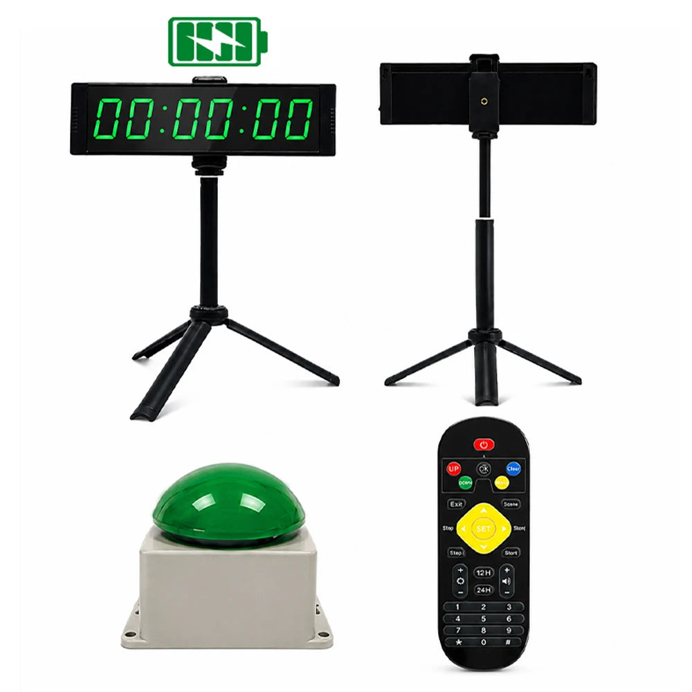 Gym Timer Clock for Home Fitness with Timer Button Large Digital Stopwatch Countdown Clock 12/24H Digital Wall Clock