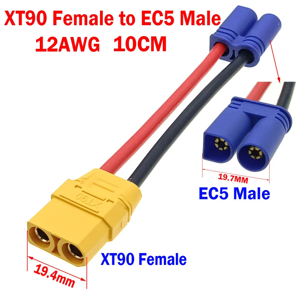 RC Car EC5 Connector Model Cars Charger Adapter Cable Battery Conversion Head EC5 Female Male To XT60 XT90 Male Female Head